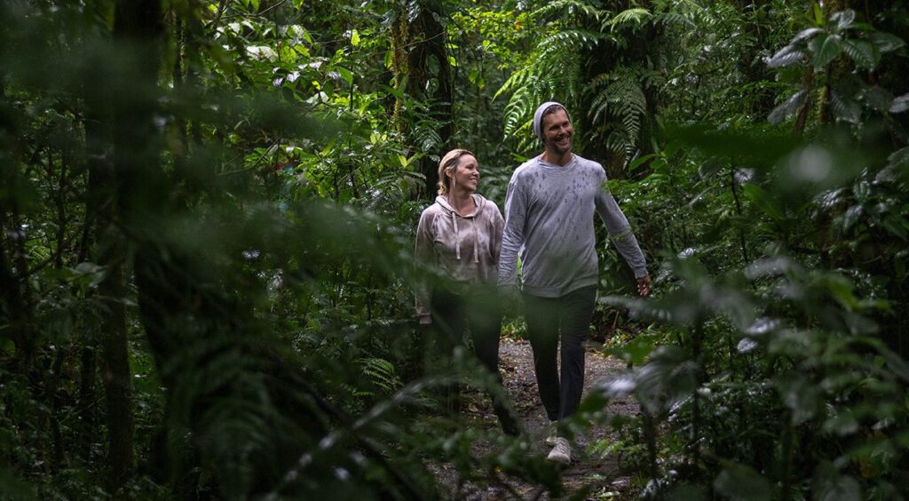 Hiking Couple Costa Rica Rainforest