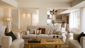 GR Elounda Gulf Luxury Suite Living Room Modern