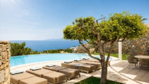 GR Elounda Gulf Outdoor Pool Sea View Sunbeds